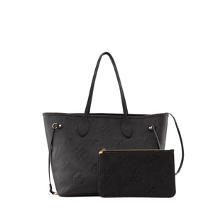 LOUIS VUITTON - Sac cabas Neverfull MM Louis Vuitton en cuir empreinte noir
