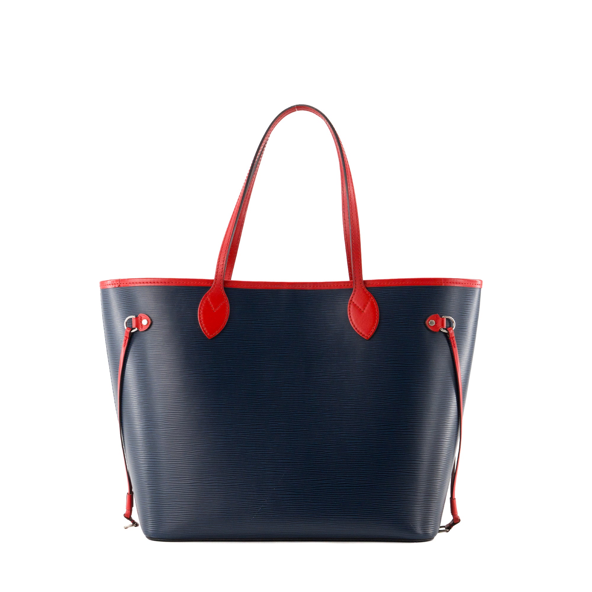 LOUIS VUITTON - Sac Cabas Neverfull MM Louis Vuitton en cuir épi bleu et rouge