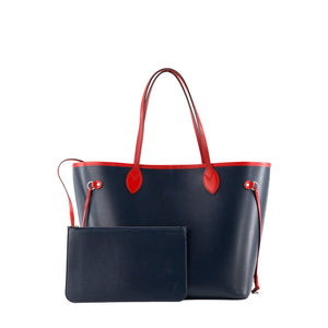 LOUIS VUITTON - Sac Cabas Neverfull MM Louis Vuitton en cuir épi bleu et rouge