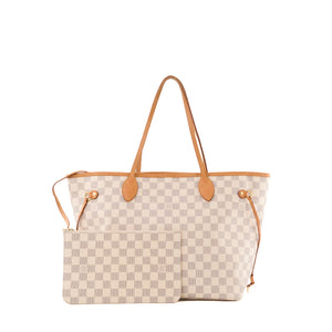 LOUIS VUITTON - Sac cabas Neverfull MM Louis Vuitton en toile enduite damier azur