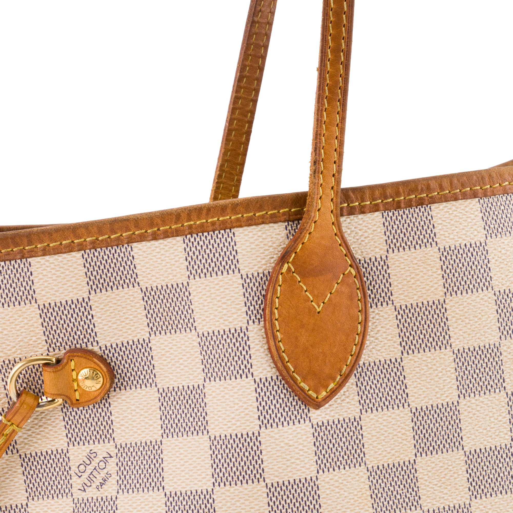 LOUIS VUITTON - Sac cabas Neverfull MM Louis Vuitton en toile enduite damier azur