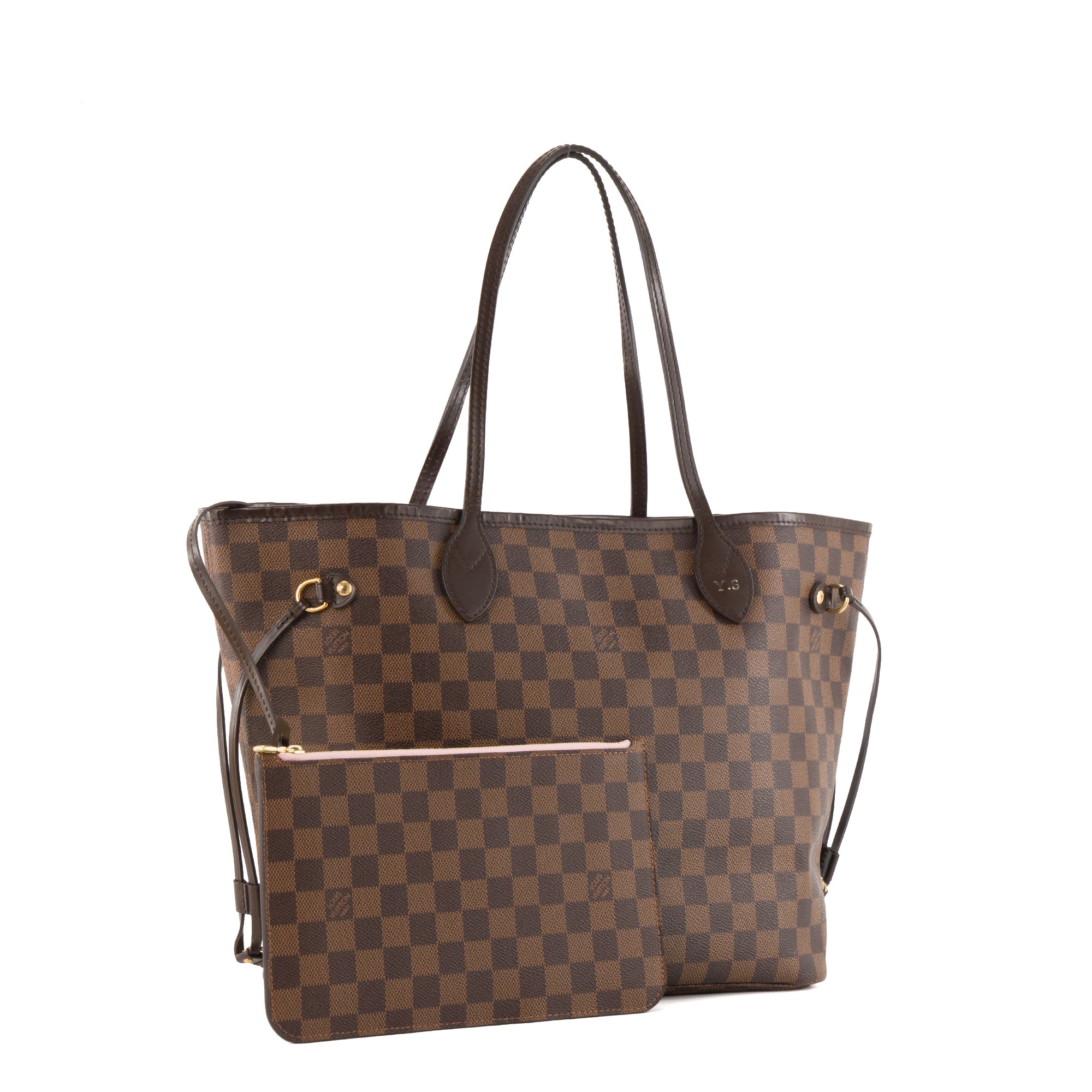 LOUIS VUITTON - Sac cabas Neverfull MM Louis Vuitton en toile enduite damier ébène