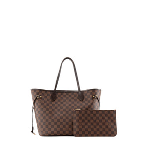LOUIS VUITTON - Sac cabas Neverfull MM Louis Vuitton en toile enduite damier ébène