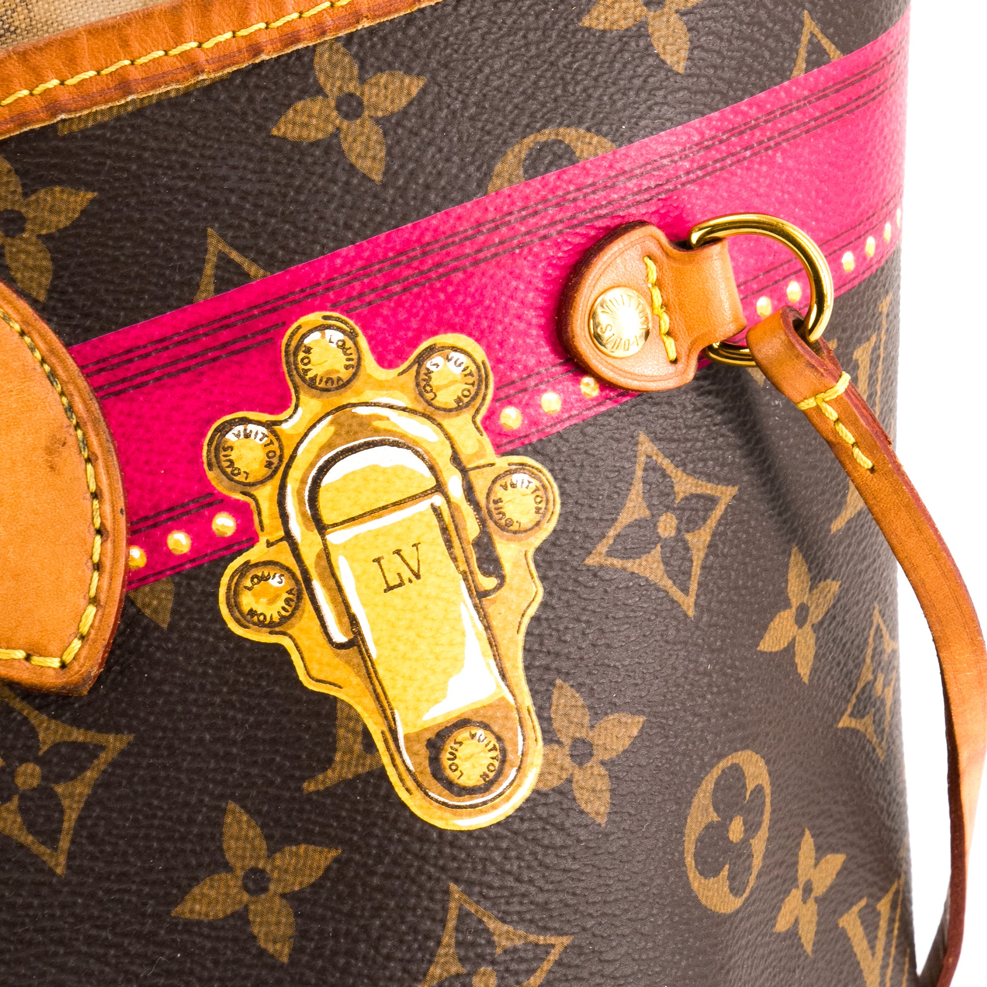 LOUIS VUITTON - Sac cabas Neverfull MM Louis Vuitton en toile enduite édition limitée Summer Trunk