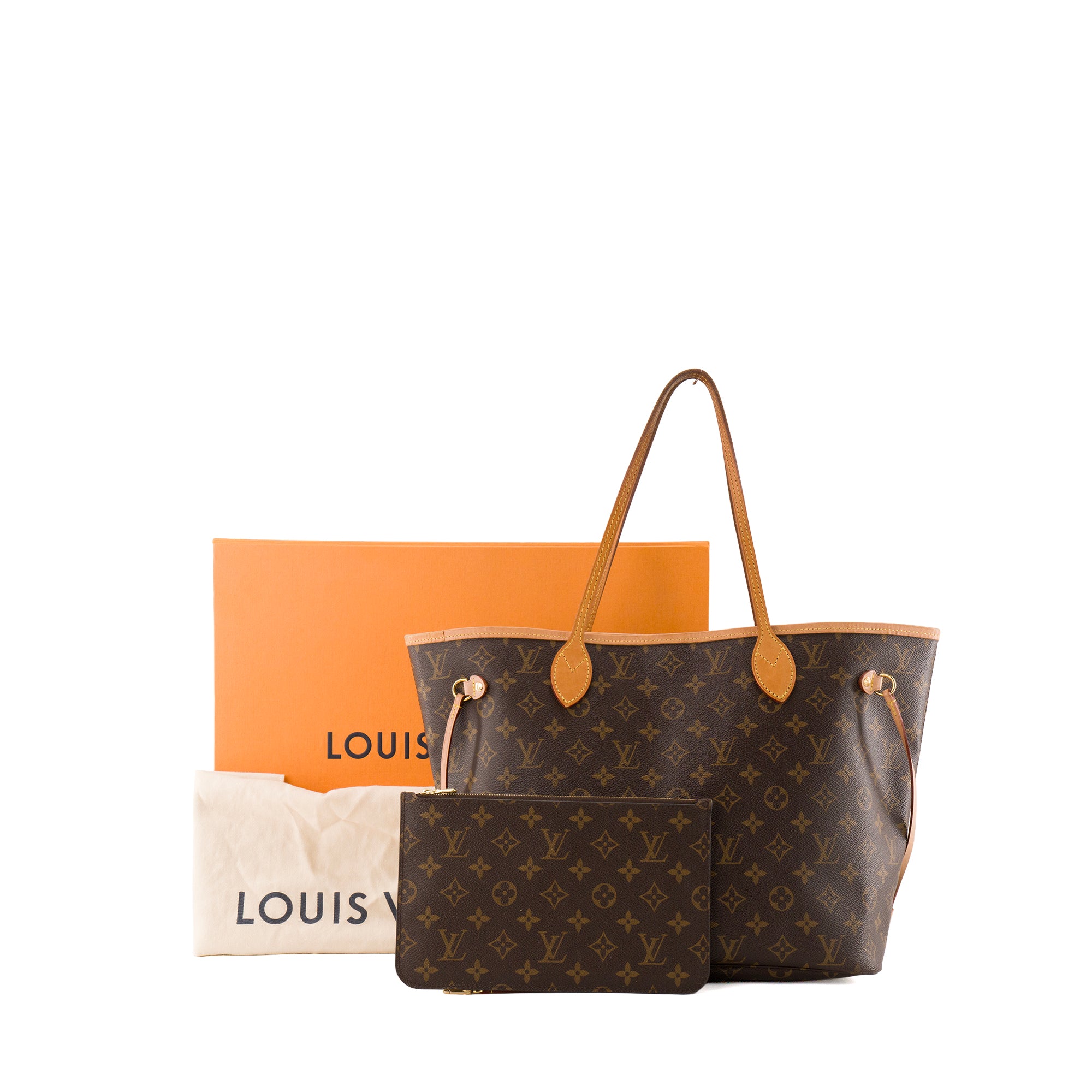 LOUIS VUITTON - Sac cabas Neverfull MM Louis Vuitton en toile enduite monogrammée