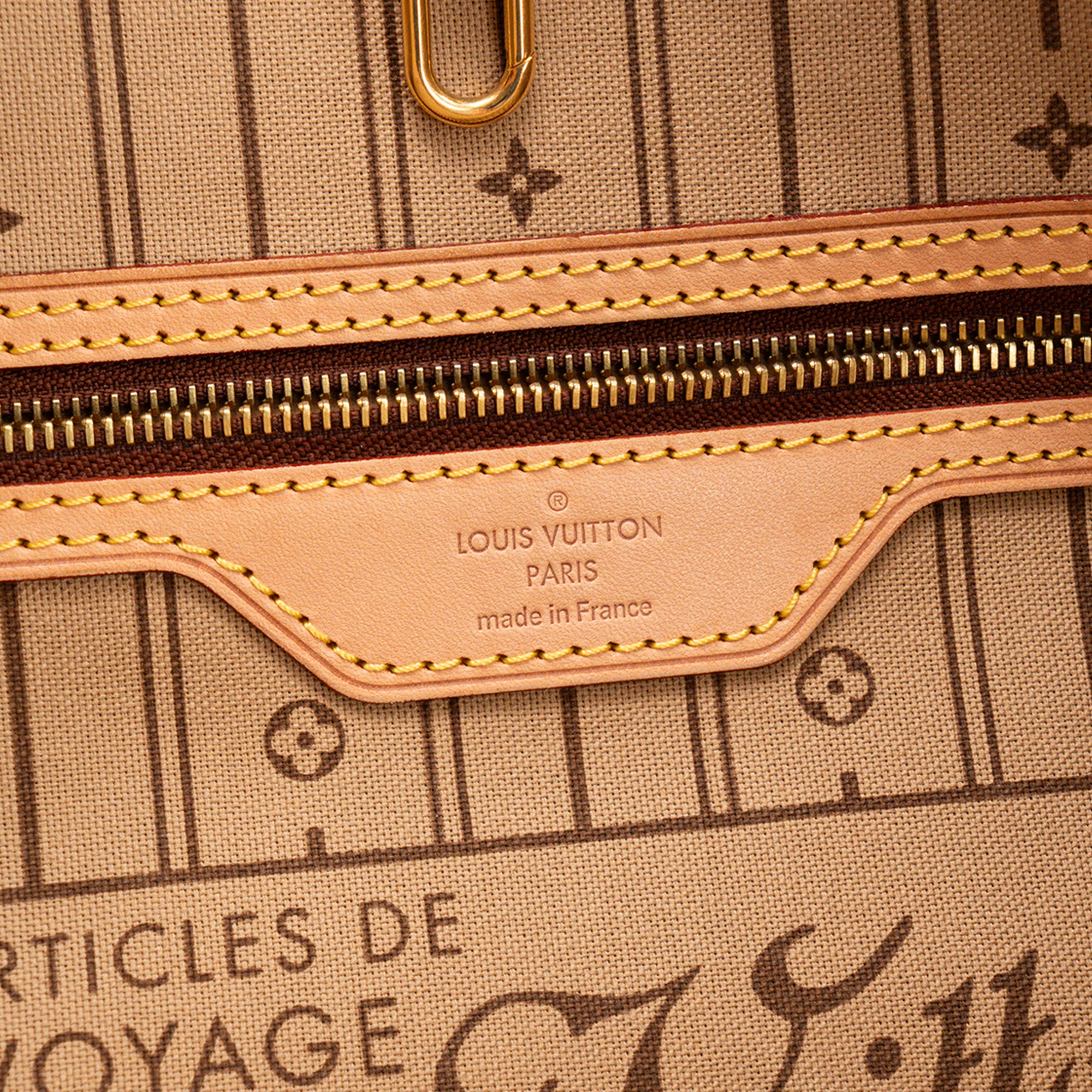 LOUIS VUITTON - Sac cabas Neverfull MM Louis Vuitton en toile enduite monogrammée