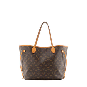 LOUIS VUITTON - Sac Cabas Neverfull MM Louis Vuitton en toile enduite monogrammée marron