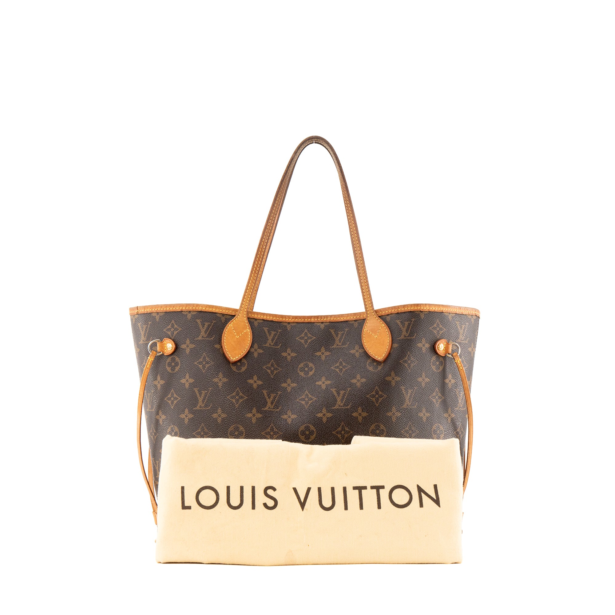 LOUIS VUITTON - Sac Cabas Neverfull MM Louis Vuitton en toile enduite monogrammée marron