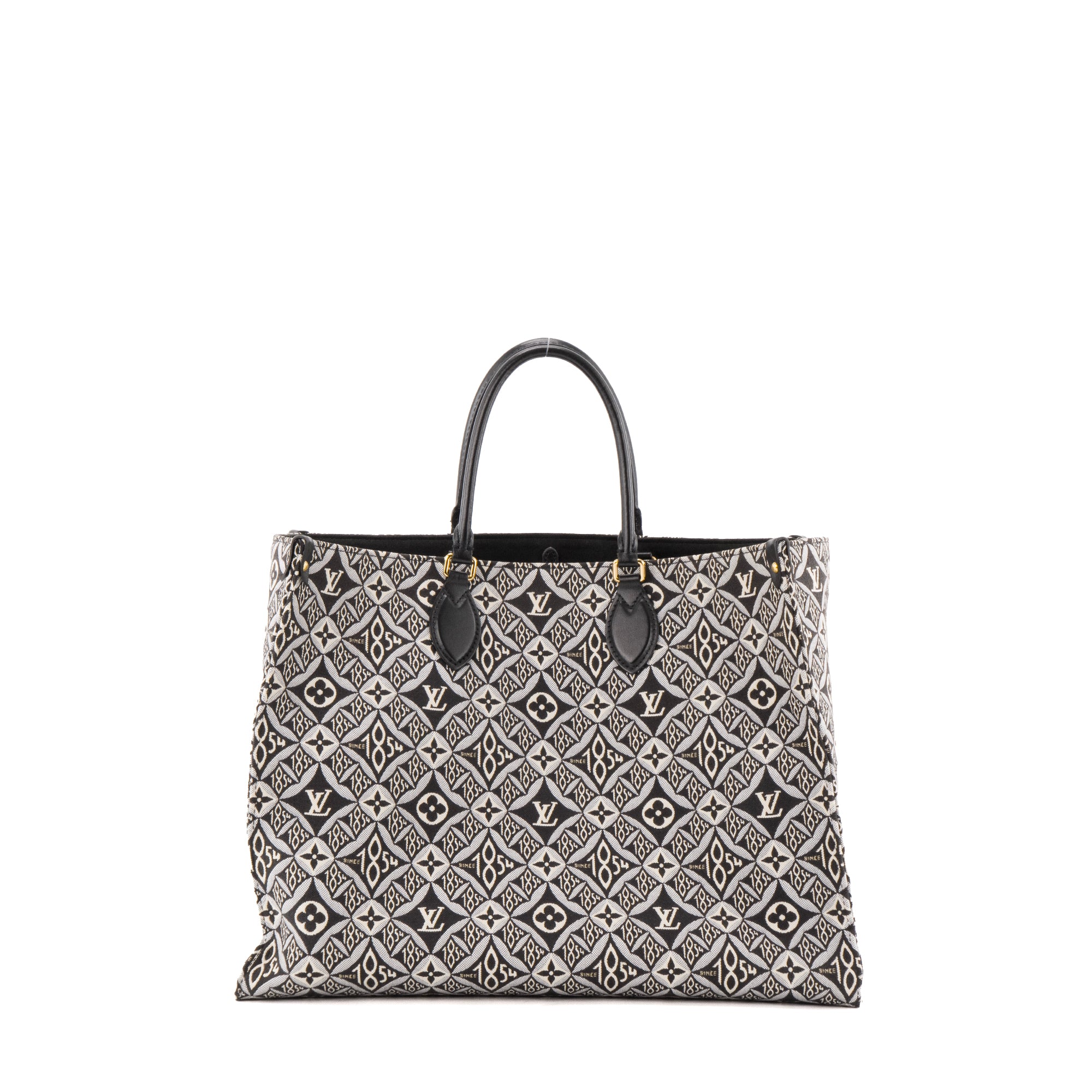 LOUIS VUITTON - Sac cabas OnTheGo GM Louis Vuitton en toile jacquard noire et blanche édition limitée Since 1854