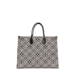 LOUIS VUITTON - Sac cabas OnTheGo GM Louis Vuitton en toile jacquard noire et blanche édition limitée Since 1854