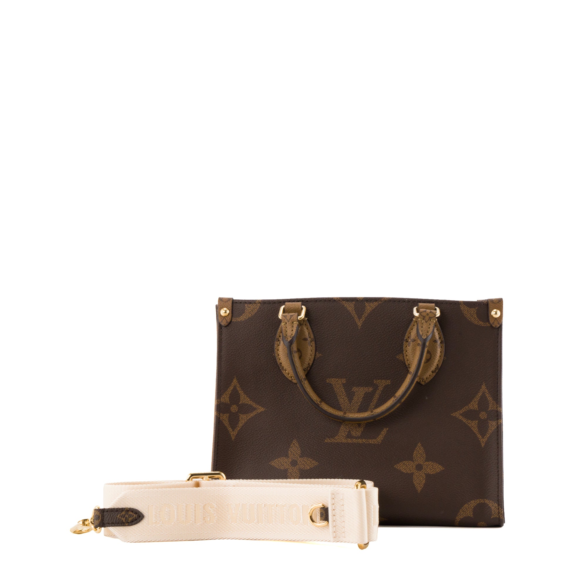 LOUIS VUITTON - Sac cabas OnTheGo PM Louis Vuitton en toile enduite monogrammée