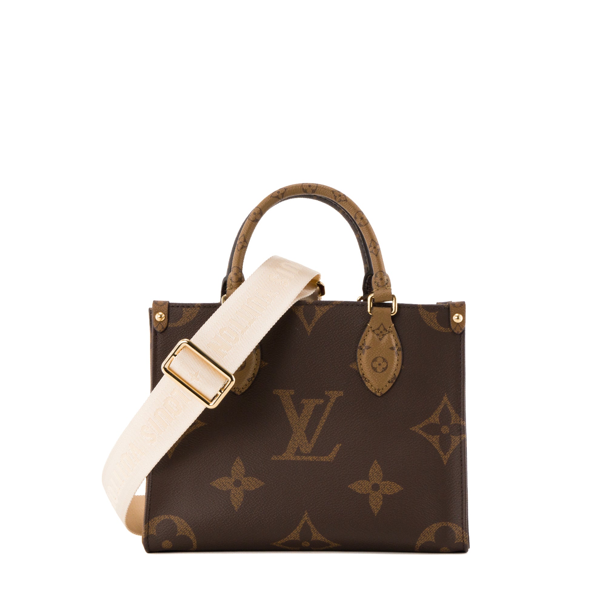 LOUIS VUITTON - Sac cabas OnTheGo PM Louis Vuitton en toile enduite monogrammée