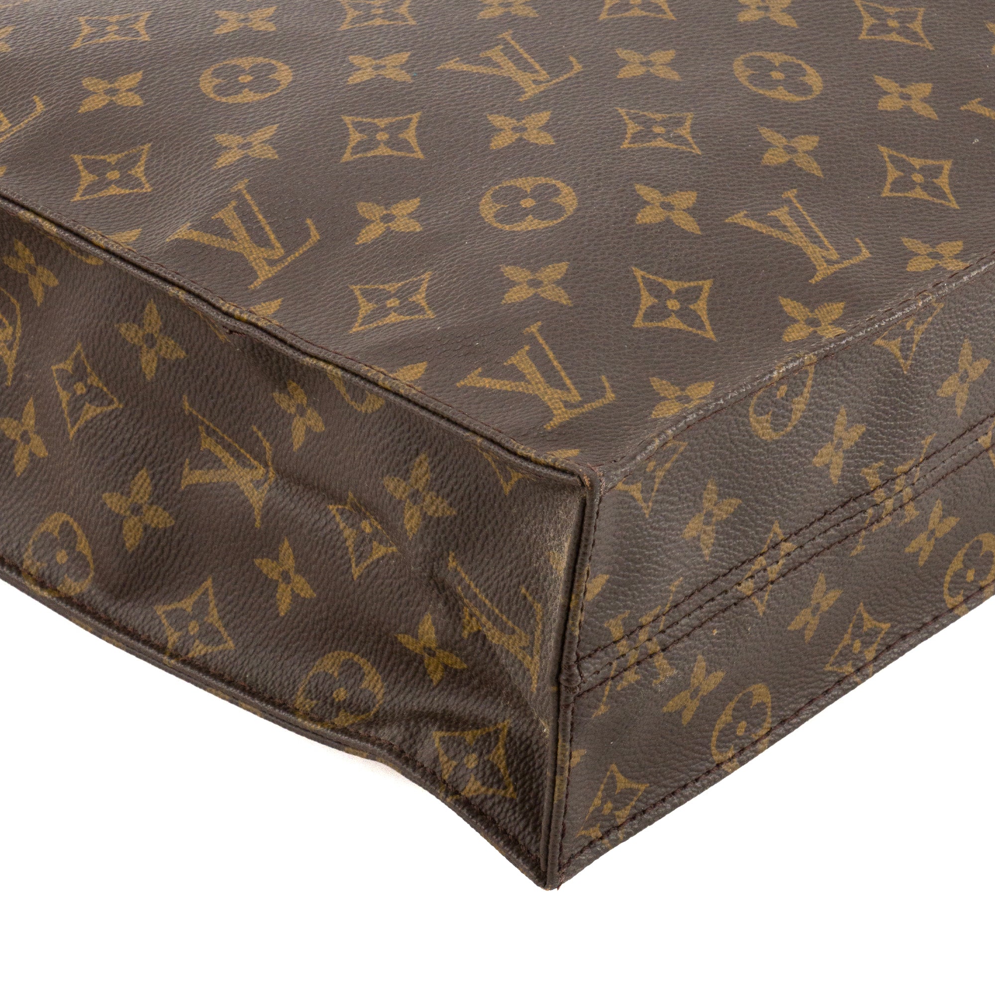 LOUIS VUITTON - Sac Cabas Plat Louis Vuitton en toile enduite monogrammée vintage