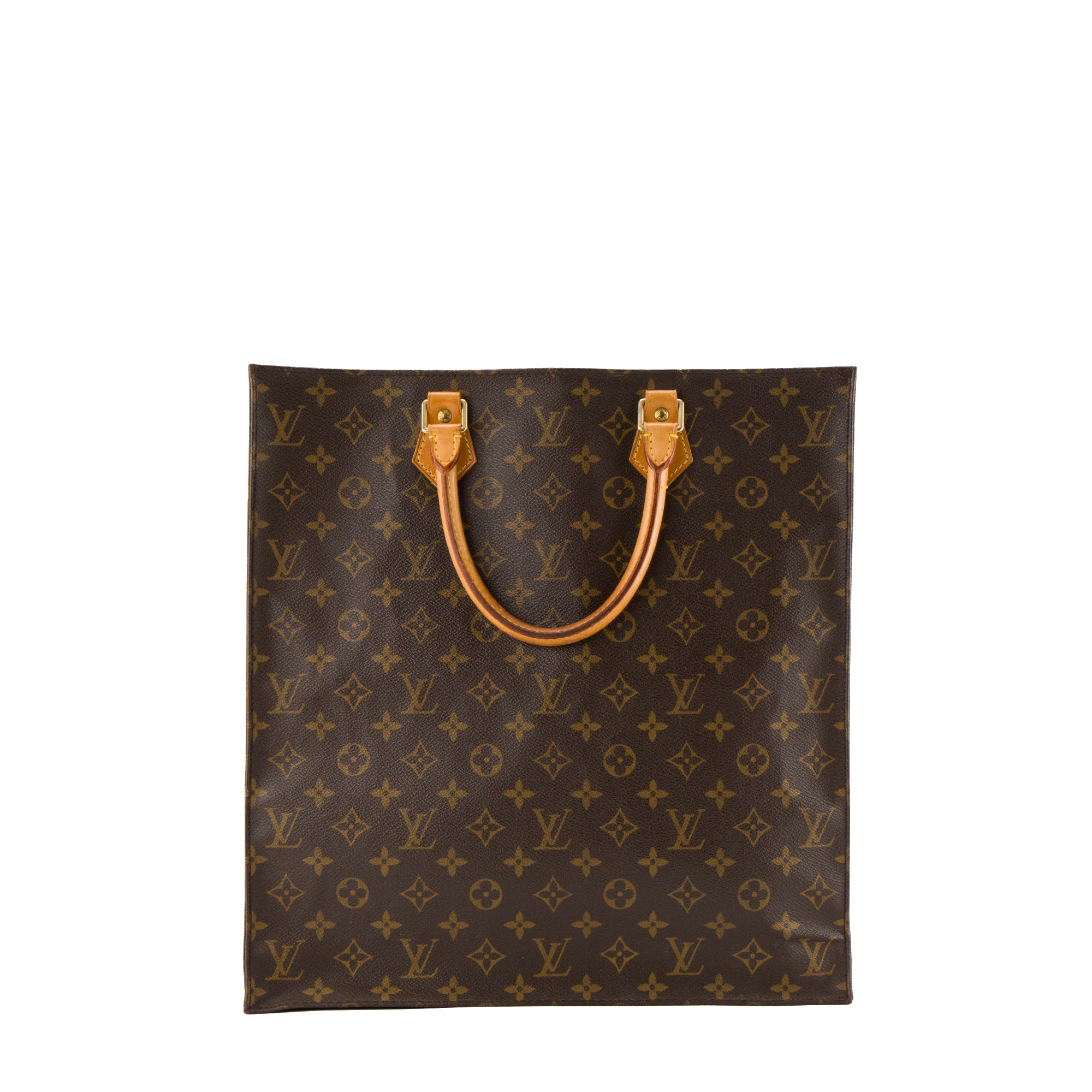 LOUIS VUITTON - Sac Cabas Plat Louis Vuitton en toile enduite monogrammée vintage