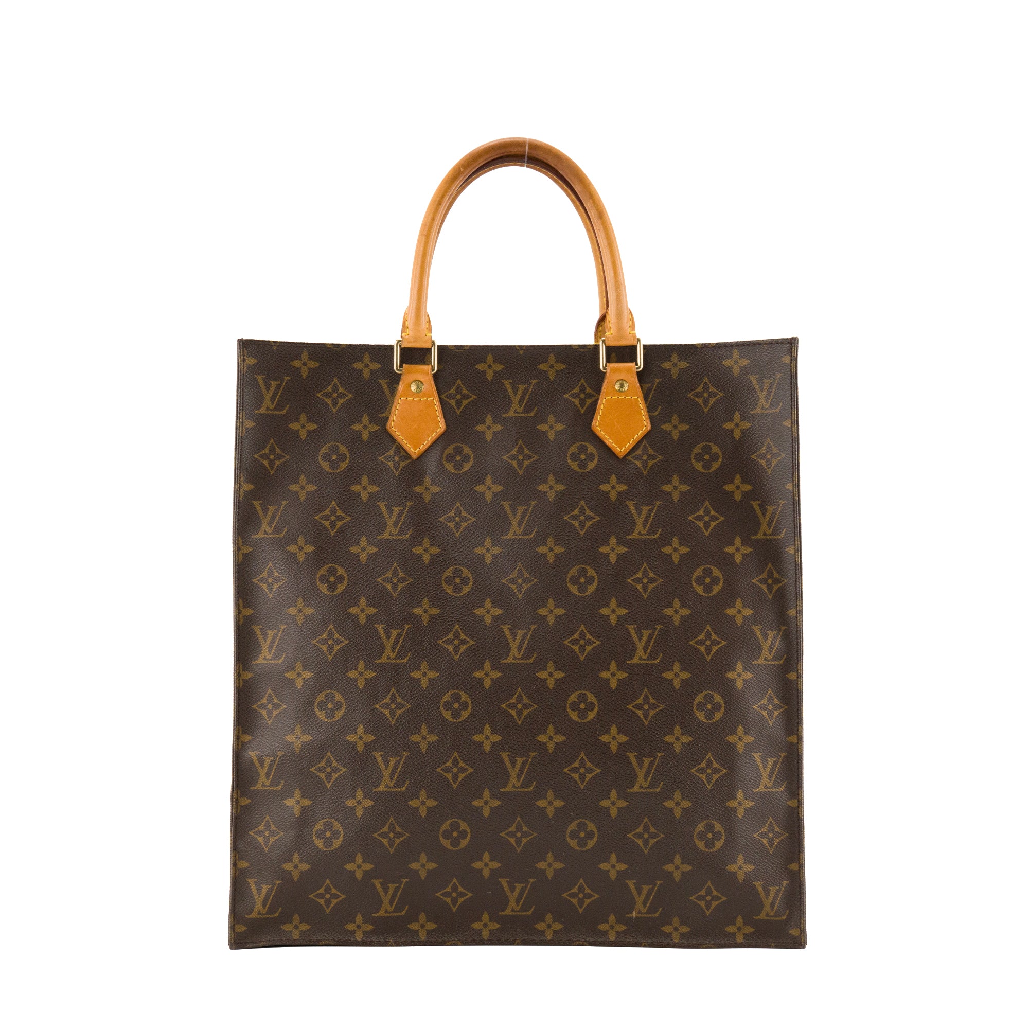 LOUIS VUITTON - Sac Cabas Plat Louis Vuitton en toile enduite monogrammée vintage