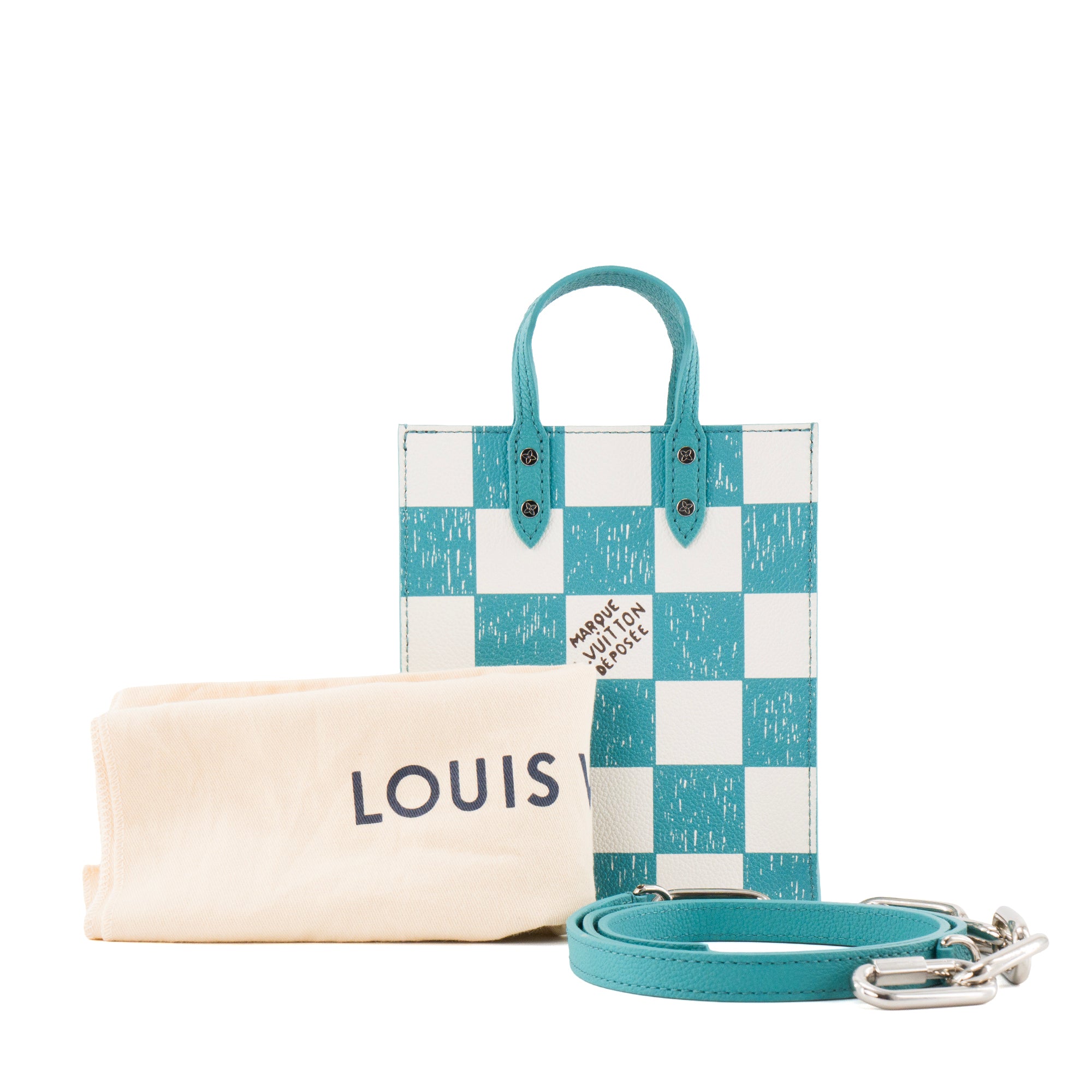 LOUIS VUITTON - Sac Cabas Plat Louis Vuitton toile enduite Damier Checkerboard