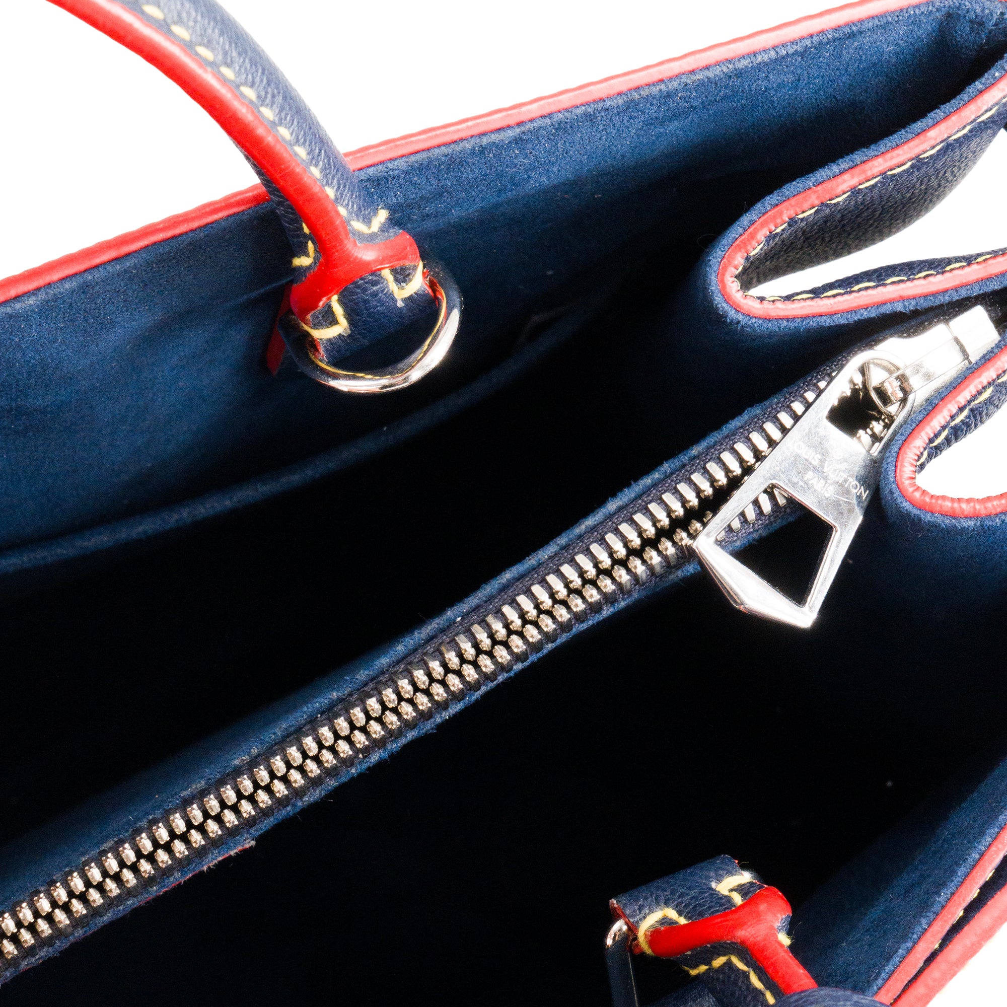 LOUIS VUITTON - Sac Cabas Twist Louis Vuitton en cuir épi bleu et rouge