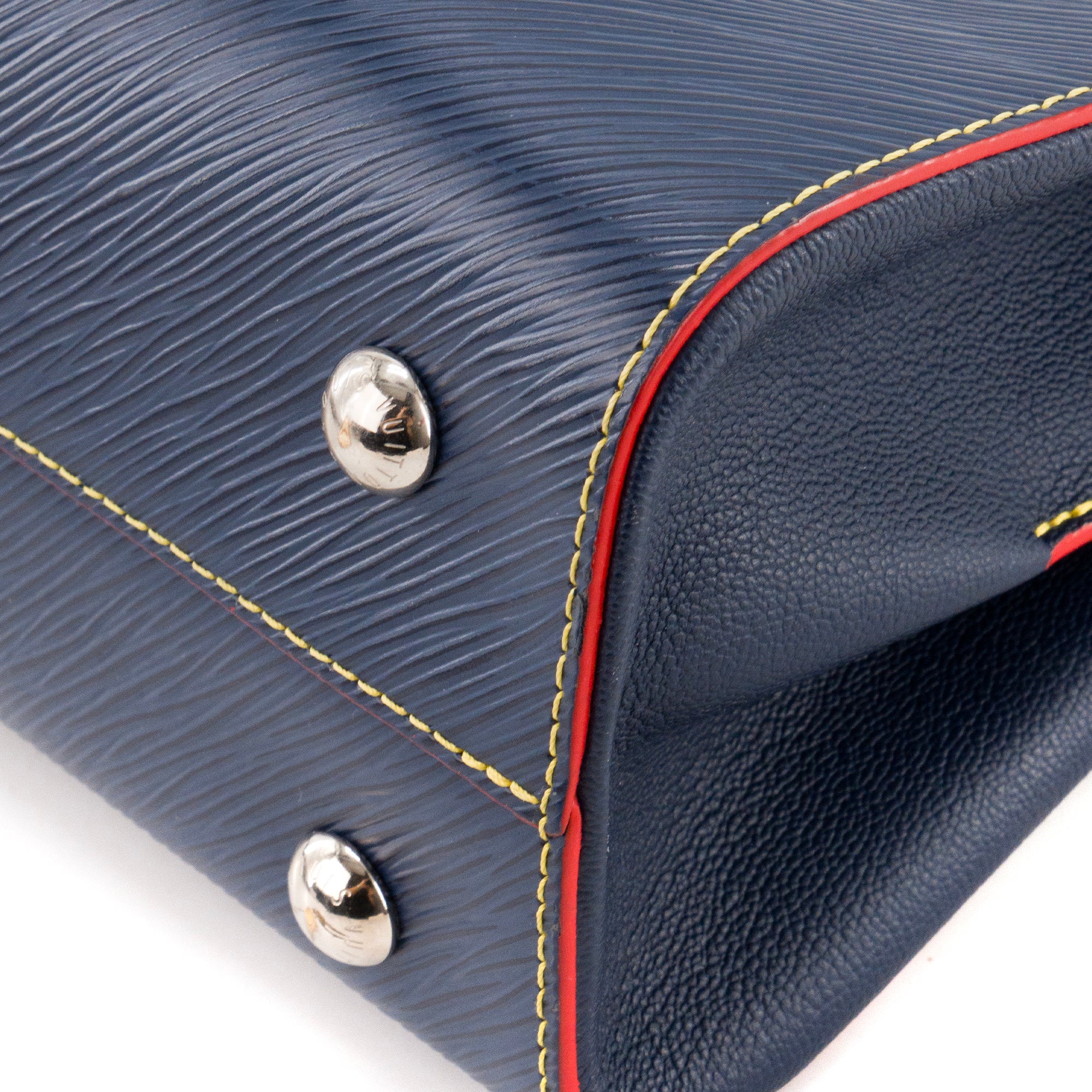 LOUIS VUITTON - Sac Cabas Twist Louis Vuitton en cuir épi bleu et rouge