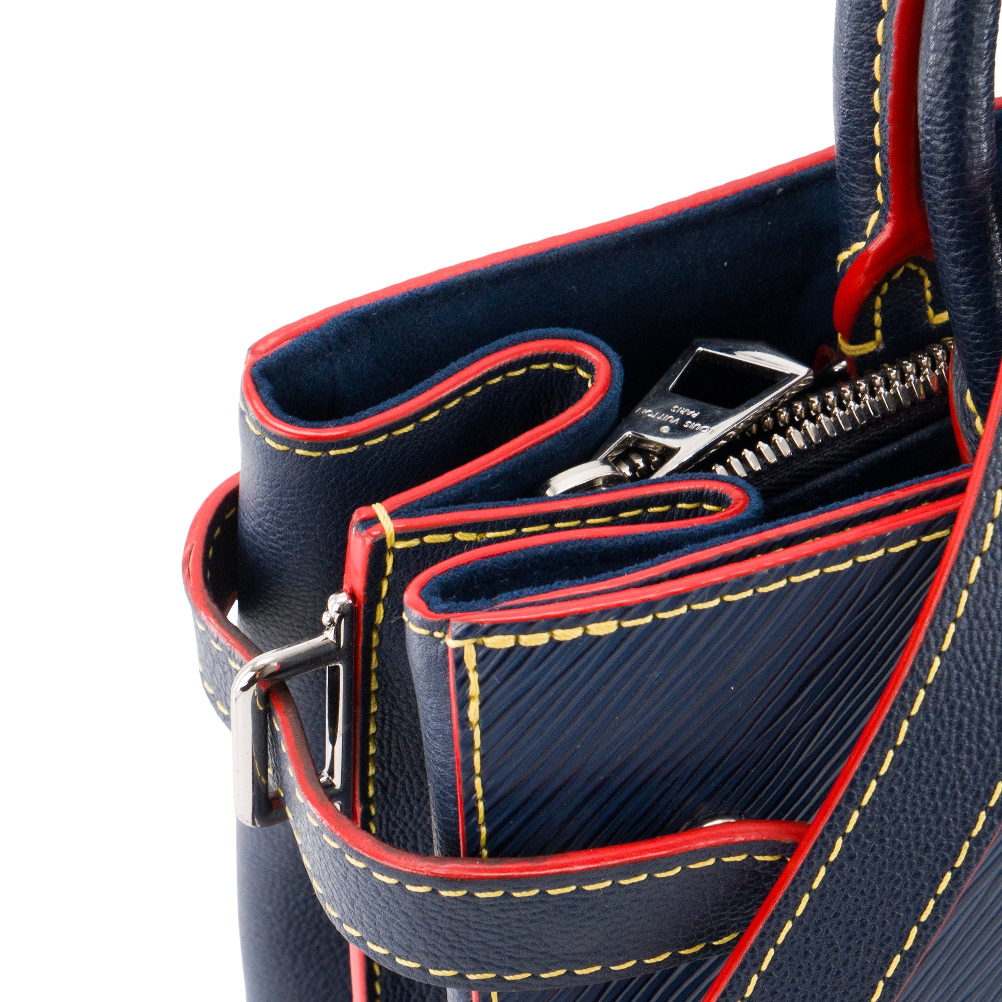 LOUIS VUITTON - Sac Cabas Twist Louis Vuitton en cuir épi bleu et rouge