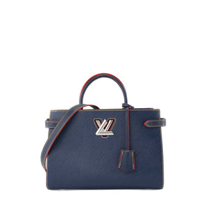 LOUIS VUITTON - Sac Cabas Twist Louis Vuitton en cuir épi bleu et rouge