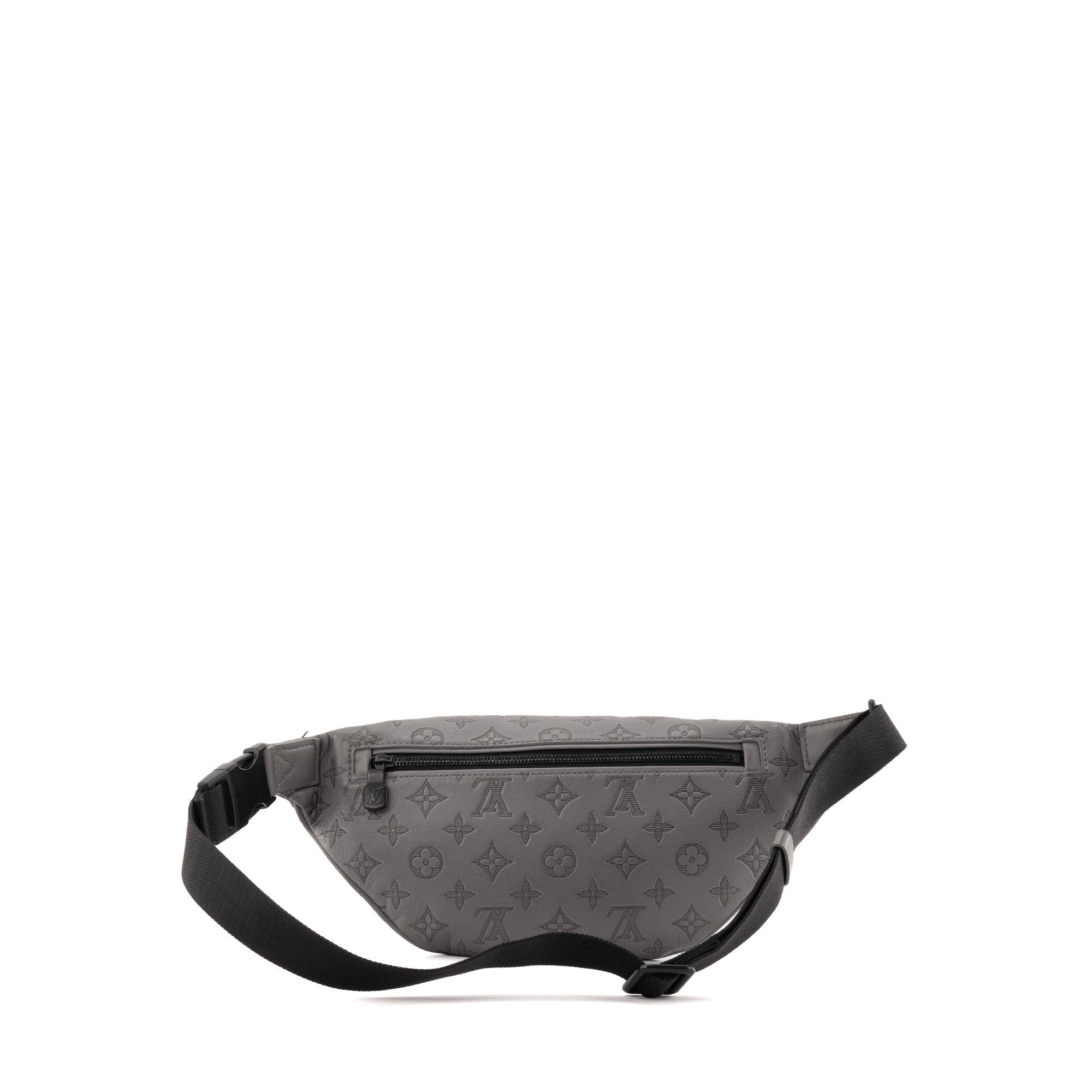 LOUIS VUITTON - Sac ceinture Discovery Louis Vuitton en cuir monogram shadow gris