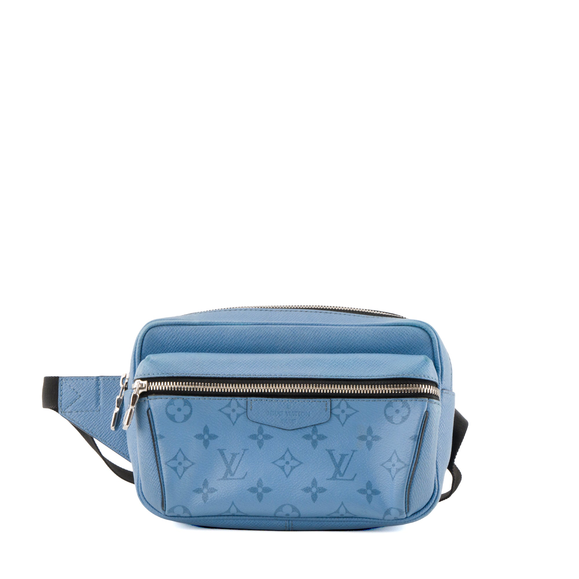 LOUIS VUITTON - Sac ceinture Outdoor Louis Vuitton en cuir et toile enduite monogrammée bleu