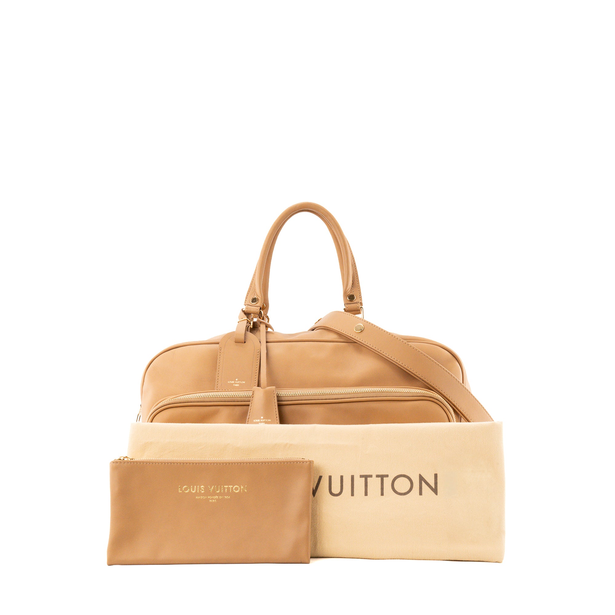 LOUIS VUITTON - Sac de voyage Flight Paname Jetlag Louis Vuitton en cuir lisse beige édition limitée