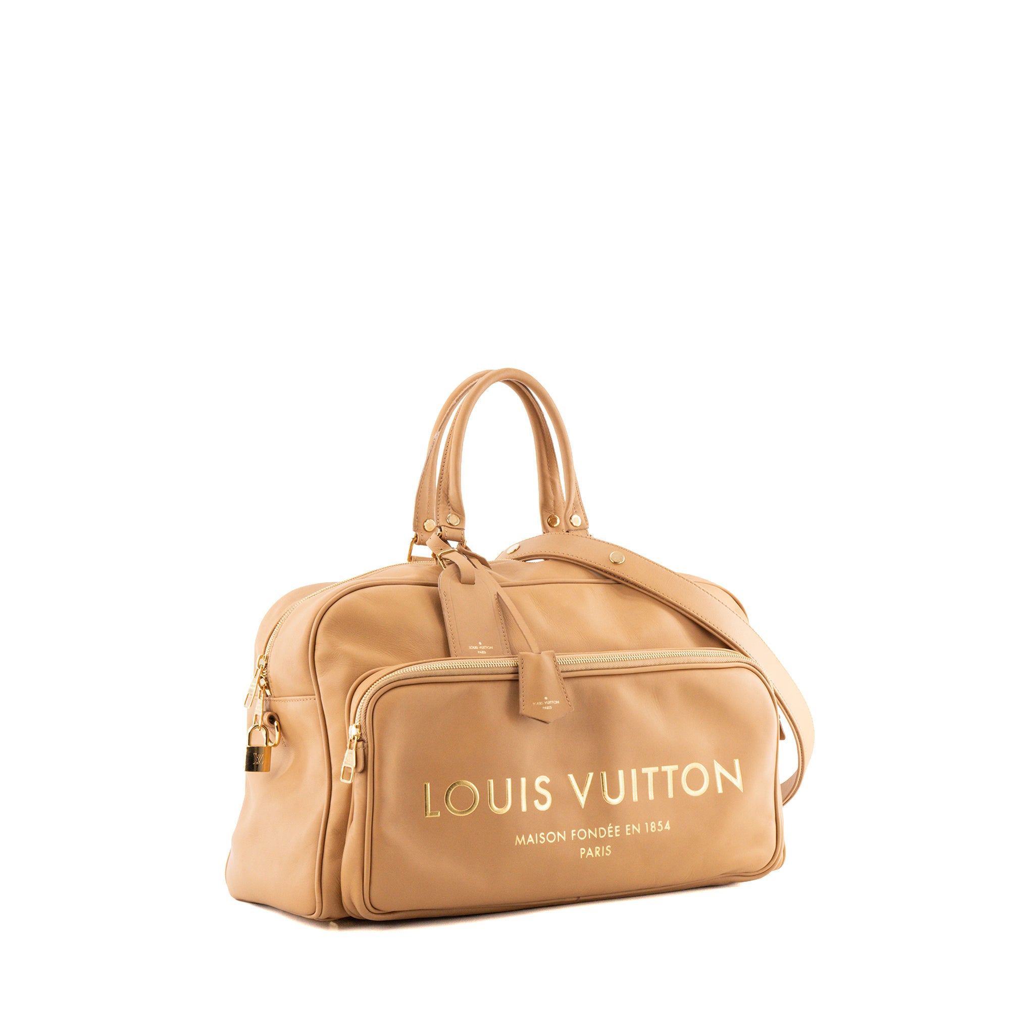 LOUIS VUITTON - Sac de voyage Flight Paname Jetlag Louis Vuitton en cuir lisse beige édition limitée