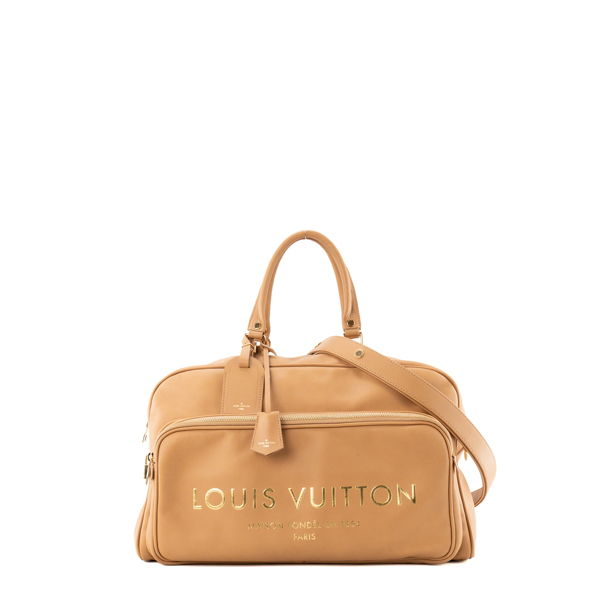 LOUIS VUITTON - Sac de voyage Flight Paname Jetlag Louis Vuitton en cuir lisse beige édition limitée