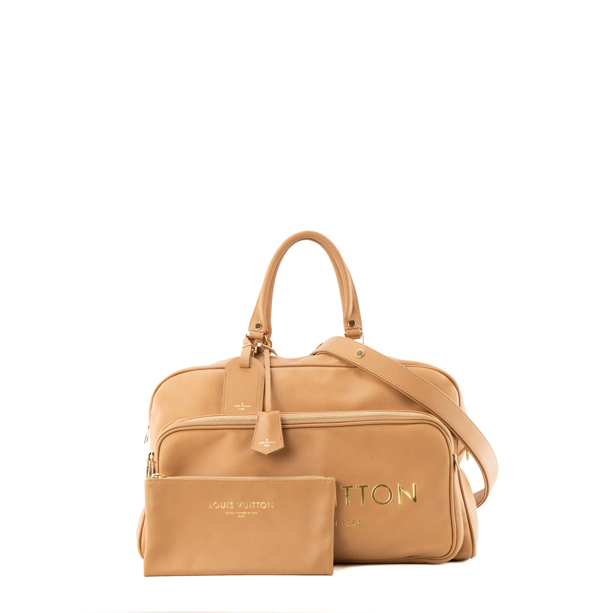 LOUIS VUITTON - Sac de voyage Flight Paname Jetlag Louis Vuitton en cuir lisse beige édition limitée