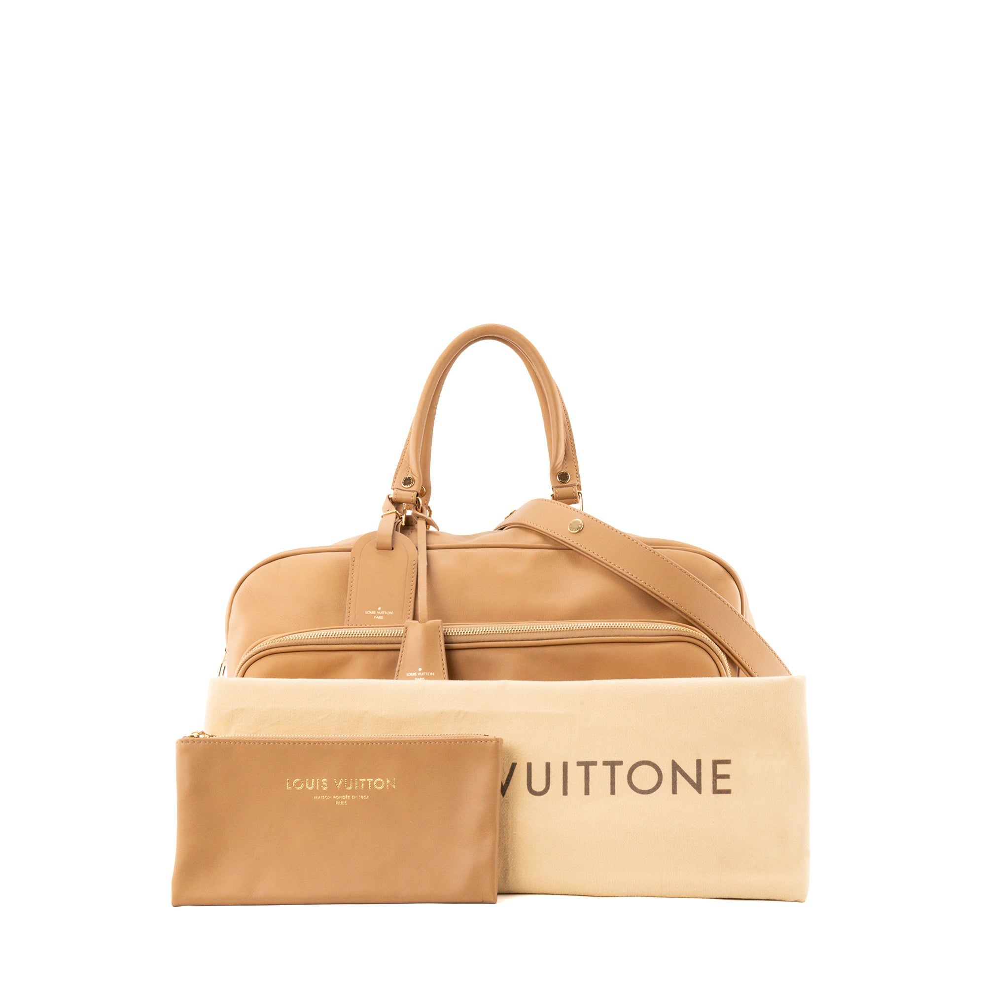 LOUIS VUITTON - Sac de voyage Flight Paname Jetlag Louis Vuitton en cuir lisse beige édition limitée