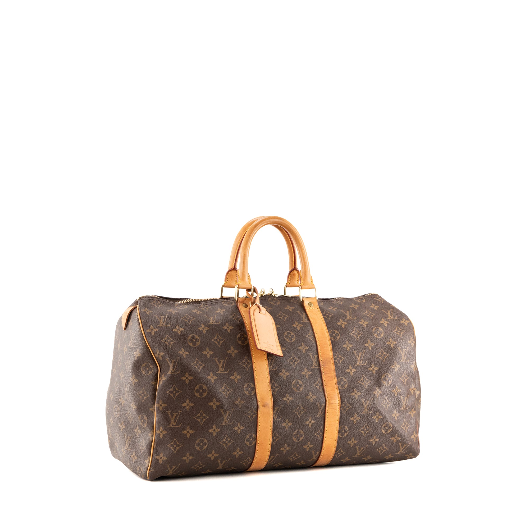 LOUIS VUITTON - Sac de voyage Keepall 45 Louis Vuitton en toile enduite monogrammée