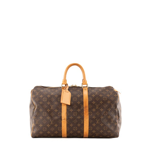 LOUIS VUITTON - Sac de voyage Keepall 45 Louis Vuitton en toile enduite monogrammée