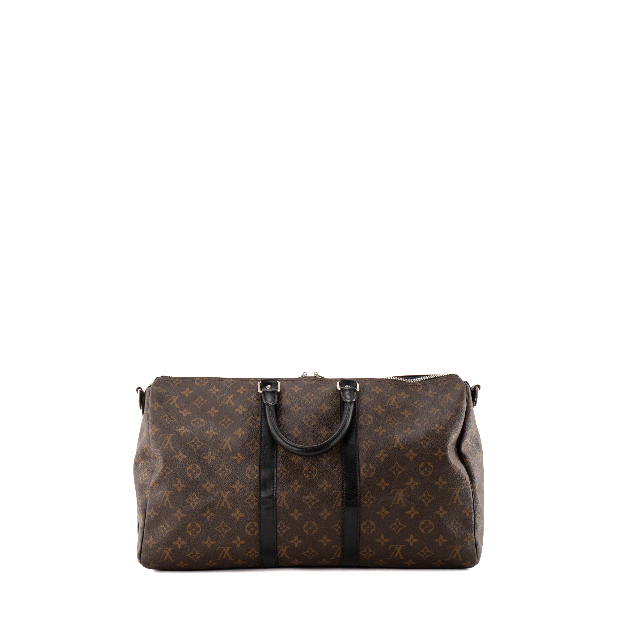 LOUIS VUITTON - Sac de voyage Keepall 45 Louis Vuitton en toile enduite monogrammée et cuir noir