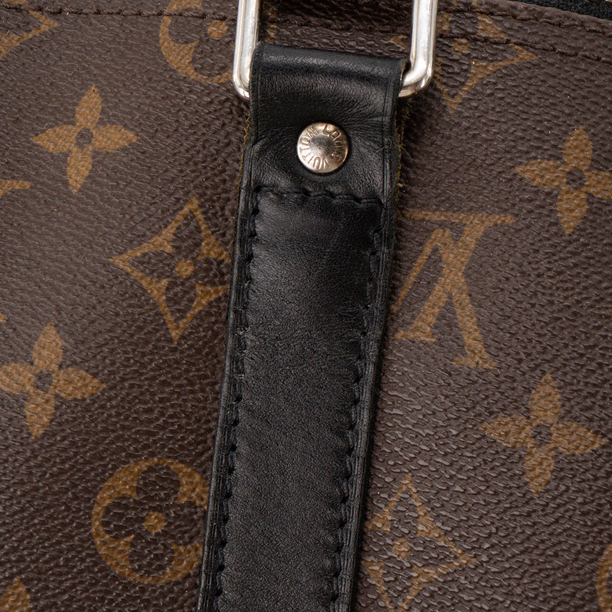 LOUIS VUITTON - Sac de voyage Keepall 45 Louis Vuitton en toile enduite monogrammée et cuir noir