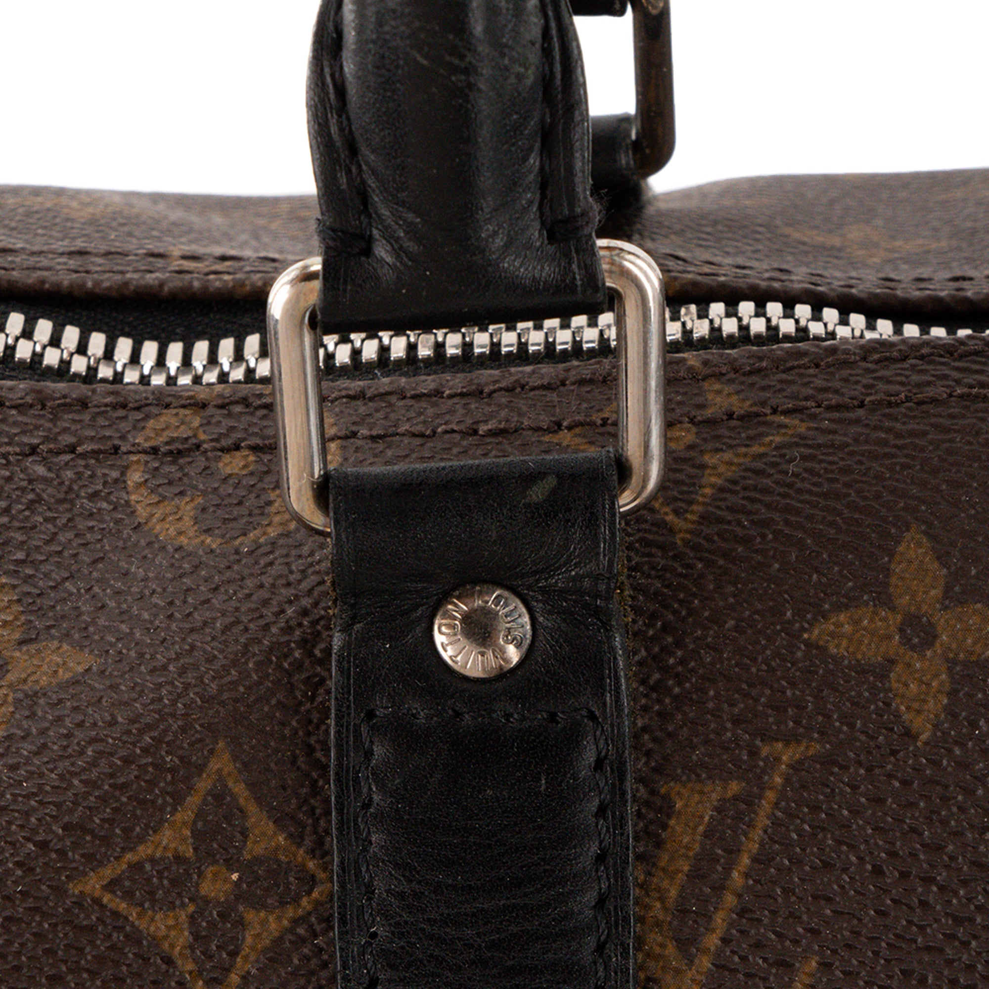 LOUIS VUITTON - Sac de voyage Keepall 45 Louis Vuitton en toile enduite monogrammée et cuir noir
