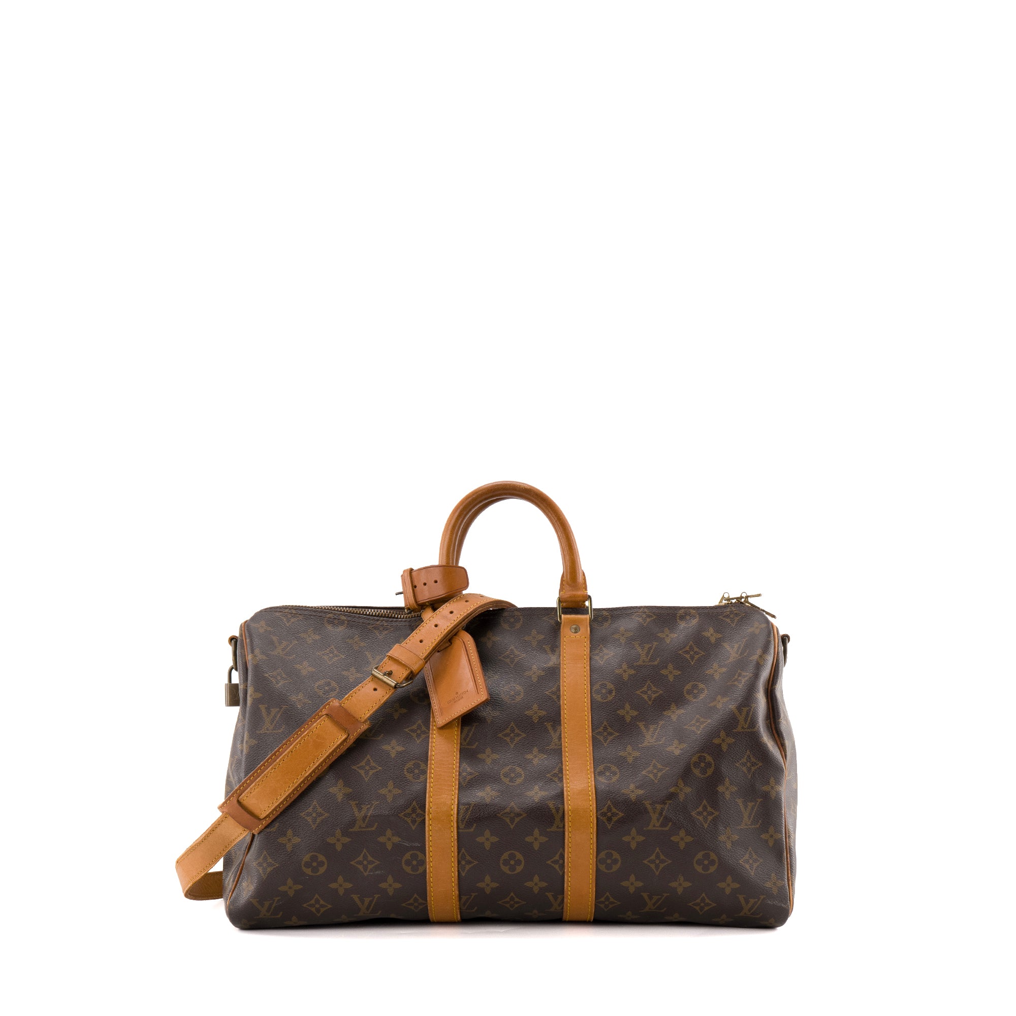 LOUIS VUITTON - Sac de voyage Keepall 45 Louis Vuitton en toile enduite monogrammée vintage