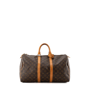 LOUIS VUITTON - Sac de voyage Keepall 45 Louis Vuitton en toile enduite monogrammée vintage