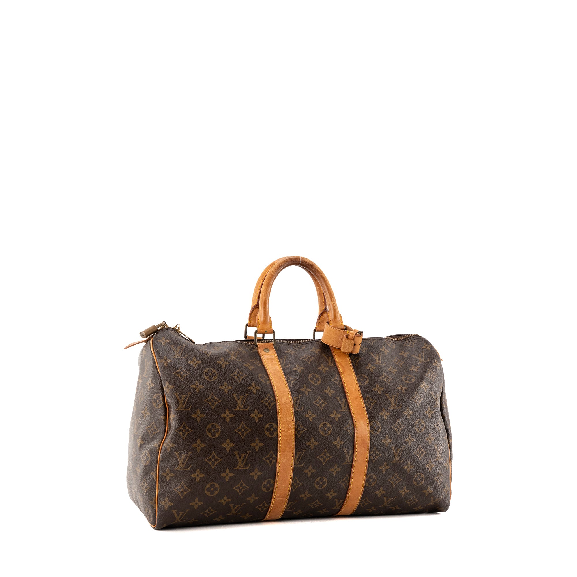 LOUIS VUITTON - Sac de voyage Keepall 45 Louis Vuitton en toile enduite monogrammée vintage