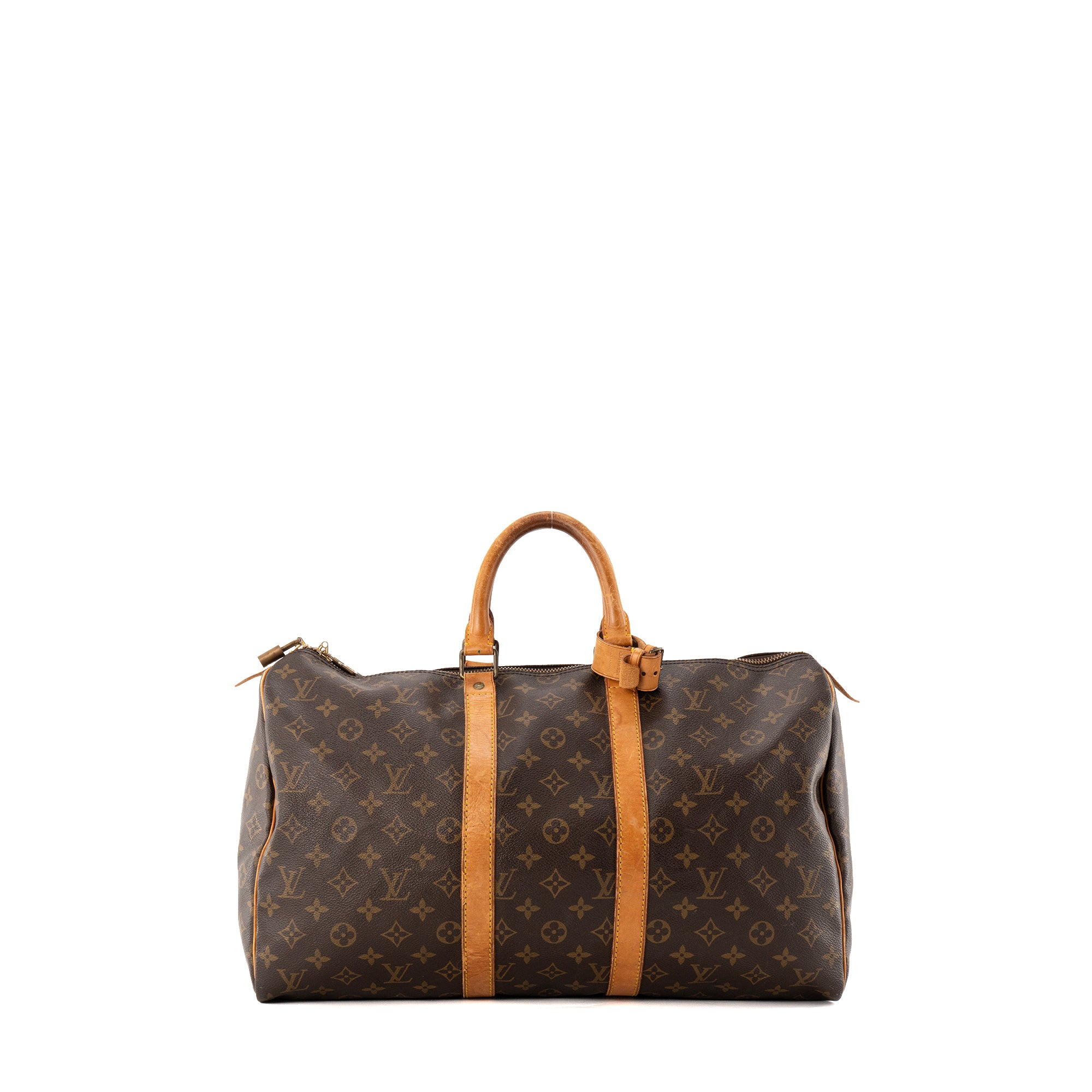 LOUIS VUITTON - Sac de voyage Keepall 45 Louis Vuitton en toile enduite monogrammée vintage