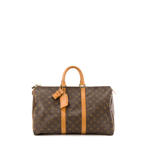 LOUIS VUITTON - Sac de voyage Keepall 45 Louis Vuitton en toile enduite monogrammée vintage