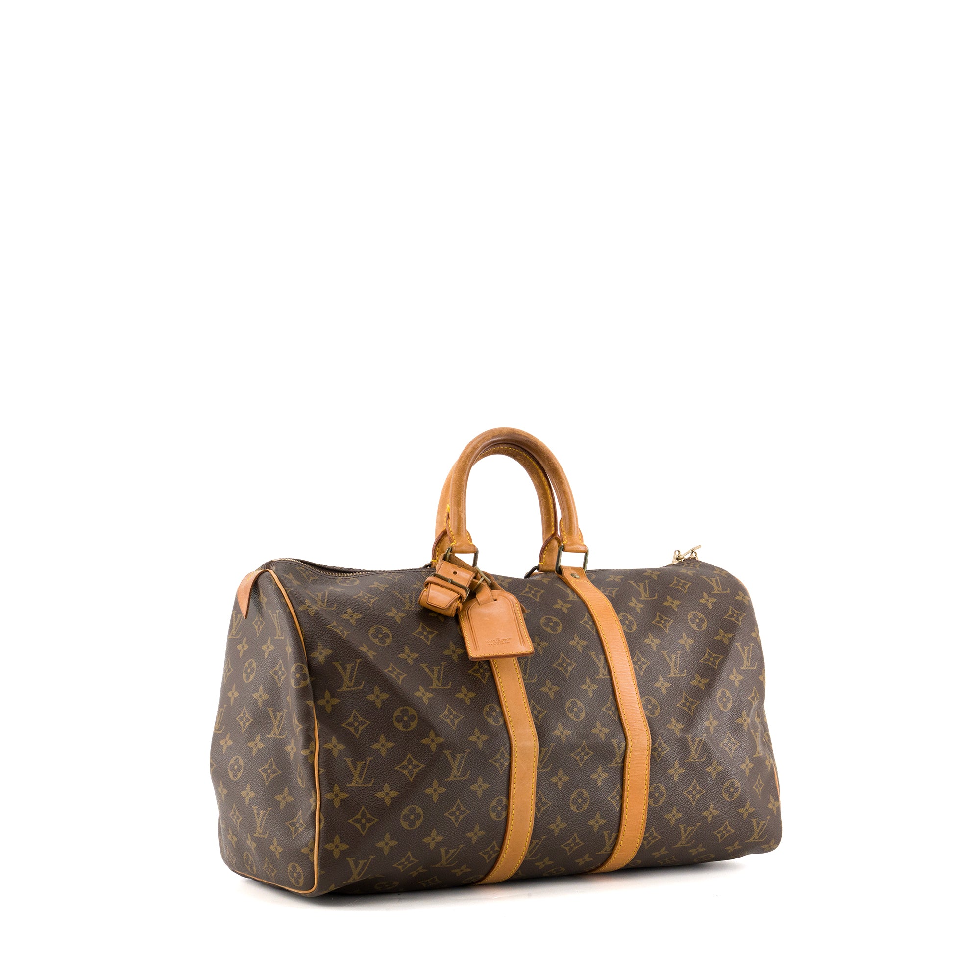 LOUIS VUITTON - Sac de voyage Keepall 45 Louis Vuitton en toile enduite monogrammée vintage
