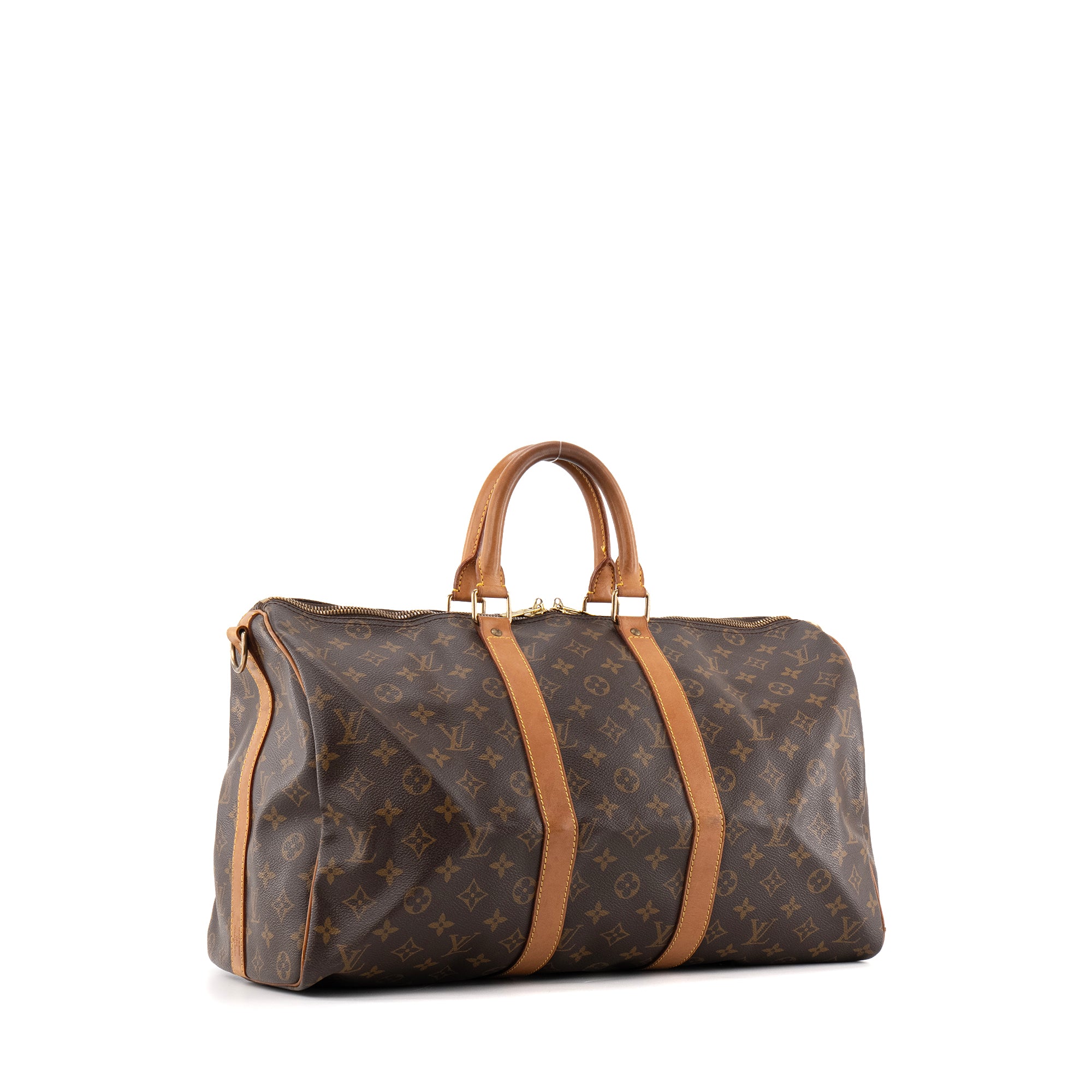 LOUIS VUITTON - Sac de voyage Keepall 45 Louis Vuitton en toile enduite monogrammée vintage