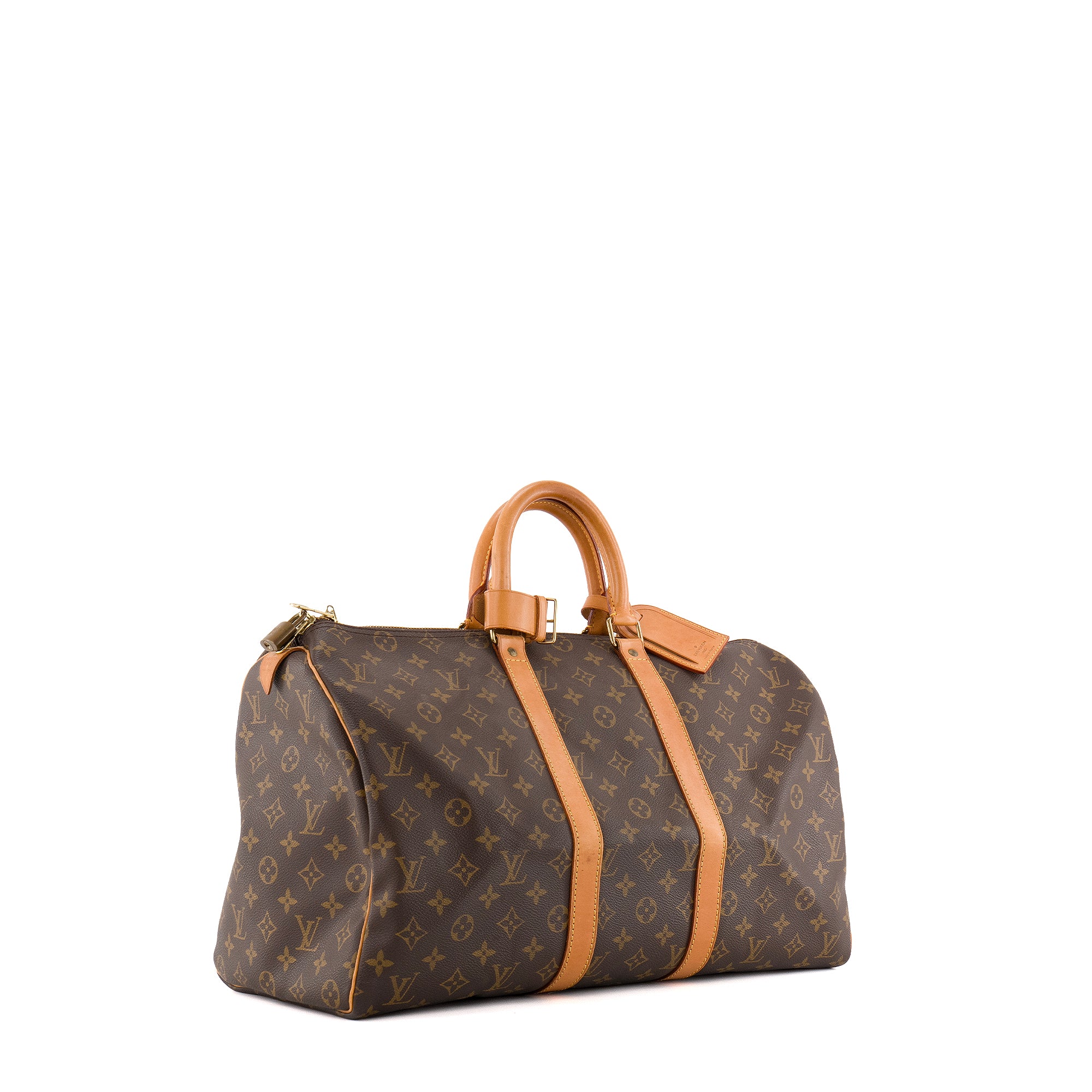 LOUIS VUITTON - Sac de voyage Keepall 45 Louis Vuitton en toile enduite monogrammée vintage