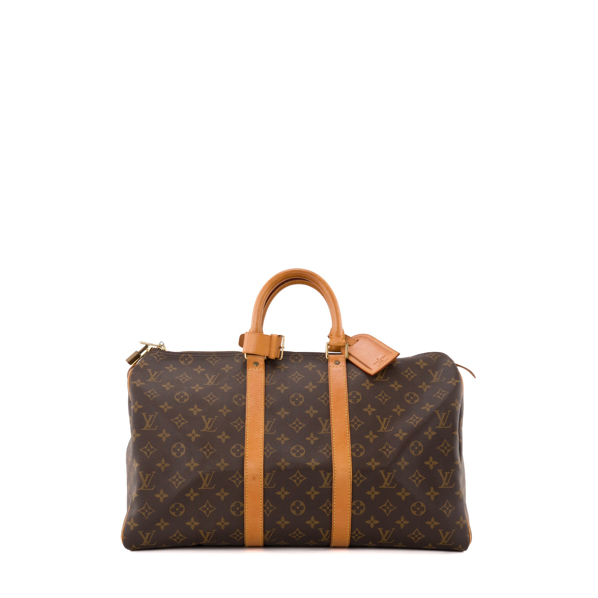 LOUIS VUITTON - Sac de voyage Keepall 45 Louis Vuitton en toile enduite monogrammée vintage