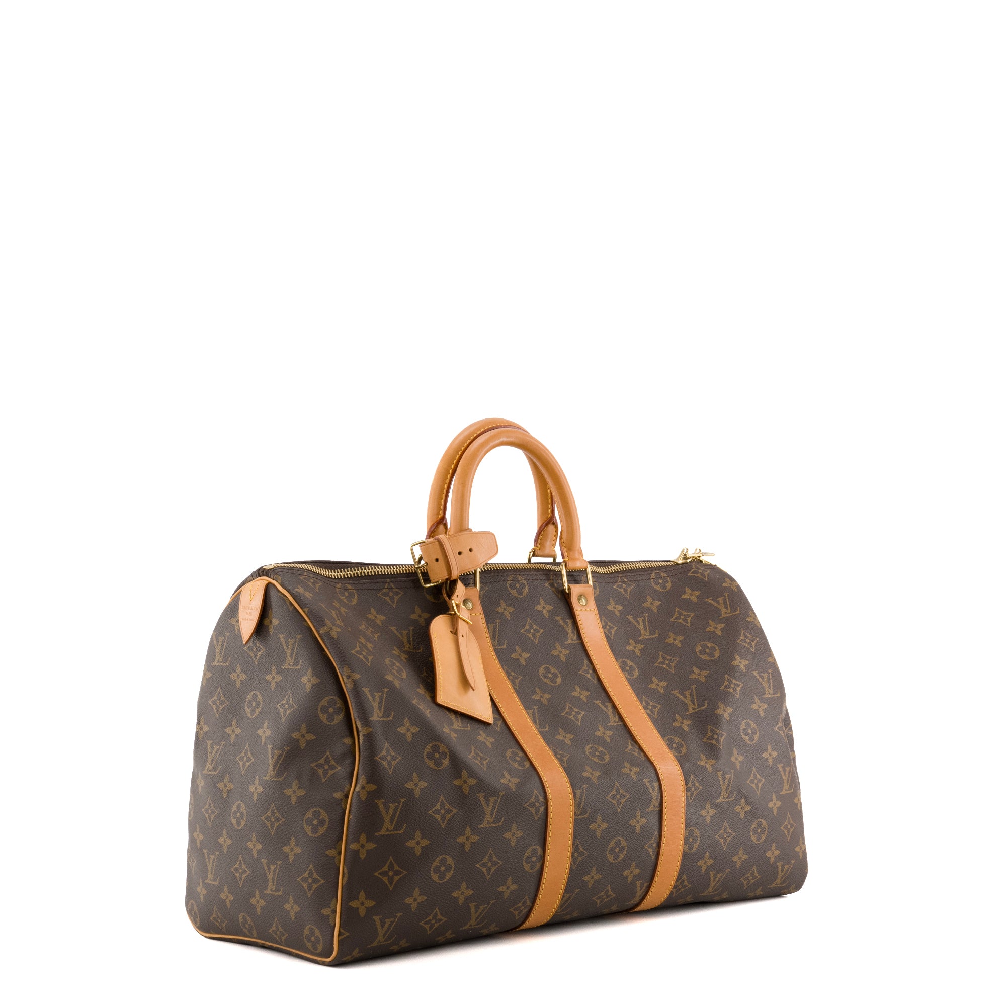 LOUIS VUITTON - Sac de voyage Keepall 45 Louis Vuitton en toile enduite monogrammée vintage