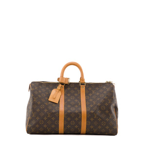 LOUIS VUITTON - Sac de voyage Keepall 45 Louis Vuitton en toile enduite monogrammée vintage