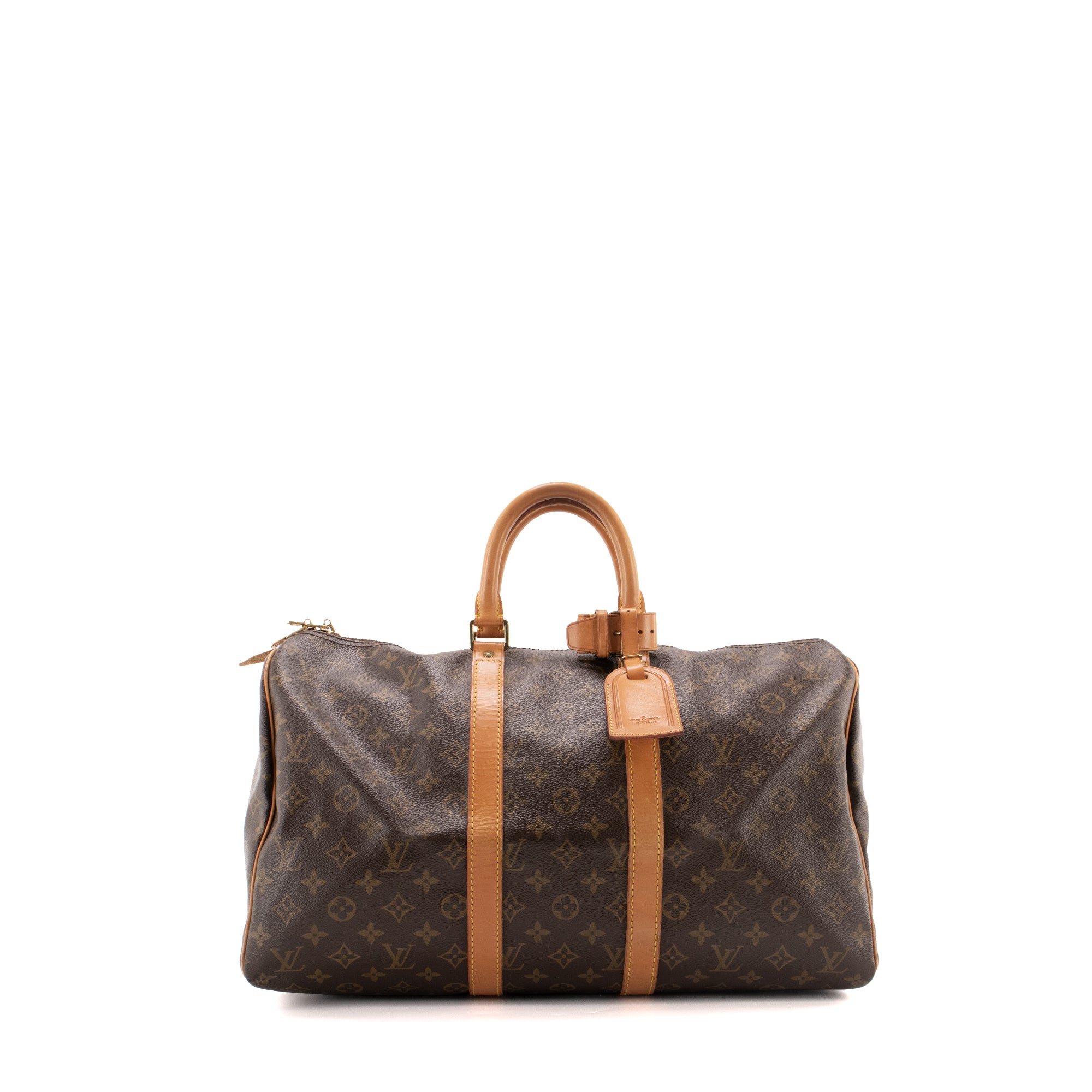 LOUIS VUITTON - Sac de voyage Keepall 45 Louis Vuitton en toile enduite monogrammée vintage