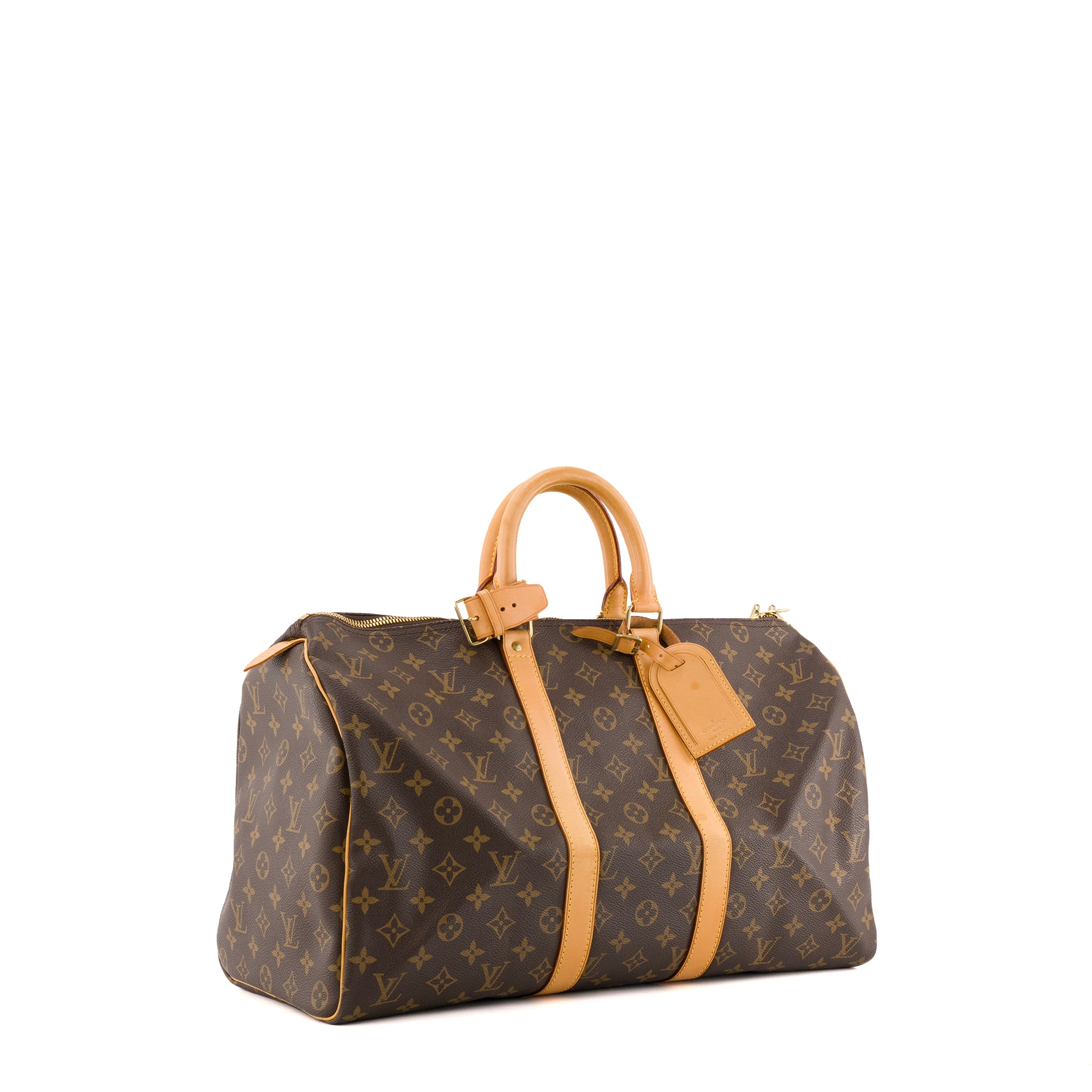 LOUIS VUITTON - Sac de voyage Keepall 45 Louis Vuitton en toile enduite monogrammée vintage