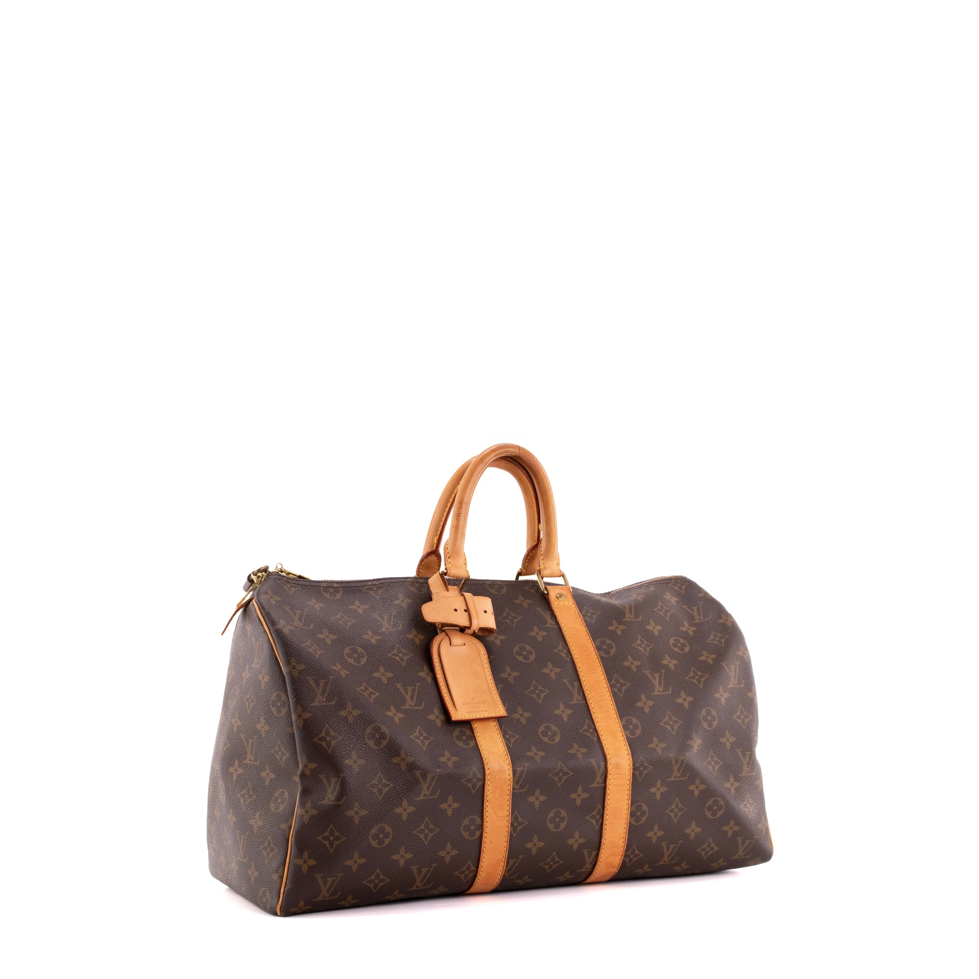 LOUIS VUITTON - Sac de voyage Keepall 45 Louis Vuitton en toile enduite monogrammée vintage